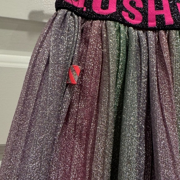 Billieblush skirt metallic pleated multicolor shimmer girl size 10 rainbow NWOT - Picture 4 of 9